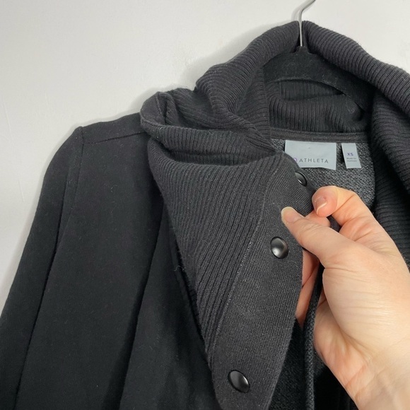 ATHLETA wrapper delight black cowlneck cardigan - Picture 8 of 12